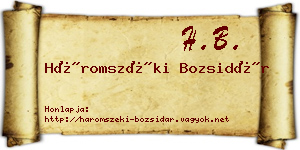 Háromszéki Bozsidár névjegykártya